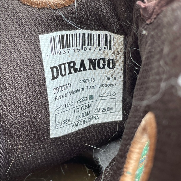 SOLD - 100% GENUINE LEATHER DURANGO TURQUOISE COWBOY BOOTS - Picture 3 of 4